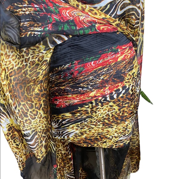 Cassandra Stone formal gown/mini strapless sequins w/ animal print lace overlay - Picture 6 of 8